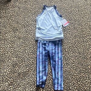Athleta Girl size 12  Active Tank & Patterned Leggings Set
